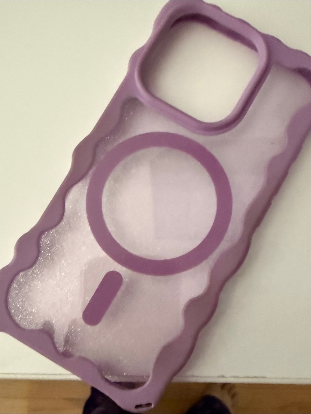 Purple glitter Silicone iPhone Case with MagSafe Ring iPhone 16 pro